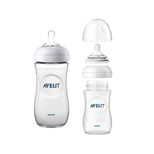 Philips Avent Natural Baby Bottle, Clear, 11oz, 4pk, SCF016/47