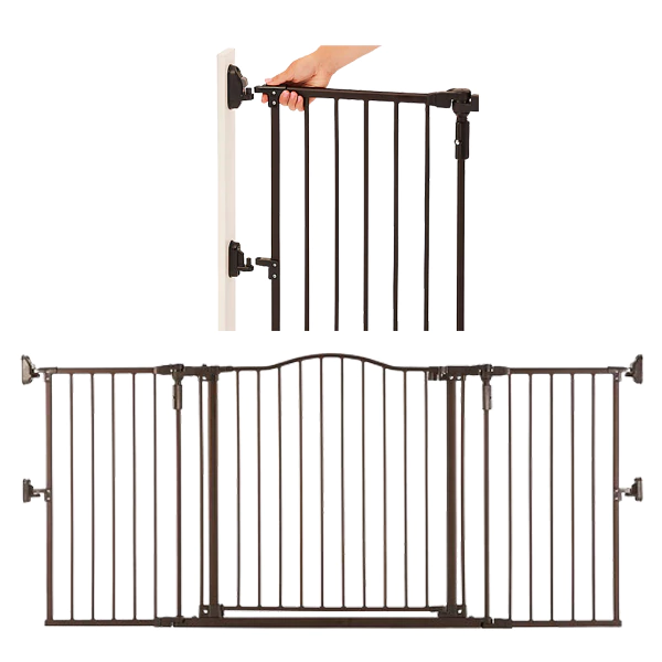 Toddleroo by North States 72 inch extra wide Baby Gate for top of stairs