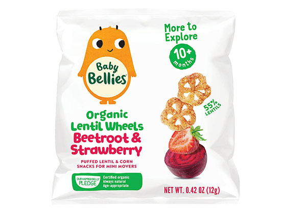 Baby Bellies Organic Lentil Wheels, Beetroot & Strawberry